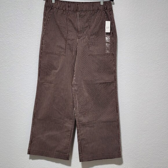 Women's Gap Stripe Pattern Pants Size Medium Burgundy Trendy Casual Academia NWT - Picture 1 of 13